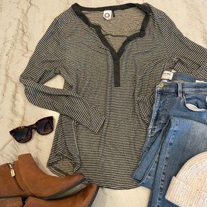 Anthropologie Akemi + Kin Striped Long Sleeve Top Sz Large